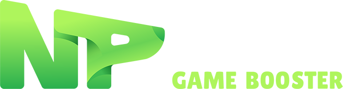 O logotipo do NoPing apresenta uma letra “N” estilizada em verde, com um recorte triangular que sugere uma seta apontando para a direita, seguida pela letra “P” em um tom mais claro de verde. Abaixo dessas letras, estão as palavras “GAME BOOSTER” em letras maiúsculas, com um gradiente que vai do verde escuro ao verde claro. A fonte utilizada é moderna e em negrito, transmitindo uma sensação de dinamismo e eficiência. Este logotipo representa a marca NoPing, um software projetado para otimizar a experiência de jogos, reduzindo o lag e melhorando a velocidade de conexão.